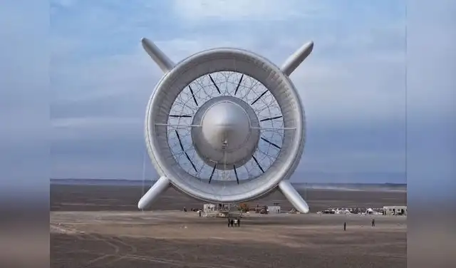 Esta innovadora turbina, con 60 metros de largo, genera hasta un megavatio y su diseño evita la necesidad de estructuras complejas. Foto: Sawe Energy Technology