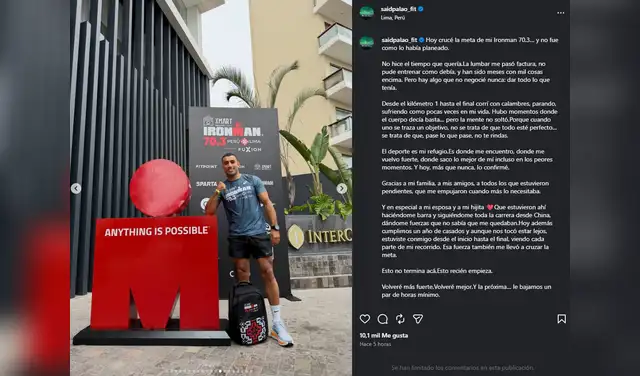 Publicación de Said Palao. Foto: Instagram