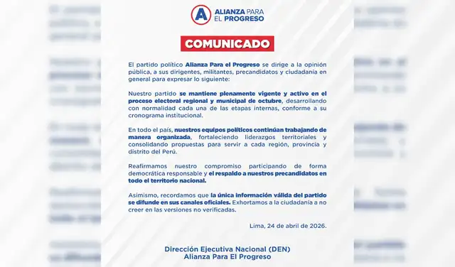 Postura de APP ante el contenido viralizado en redes sociales. Foto: Facebook