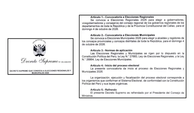 Decreto Supremo N.° 001-2026-PCM. Foto: Presidencia de la República