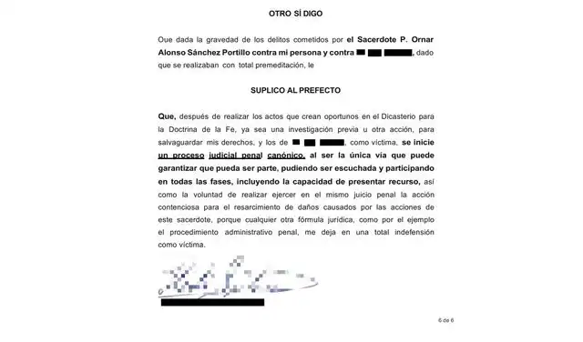 Denuncia contra el Sacerdorte Omar Sánchez