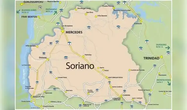 El puerto que beneficiará a Paraguay será construido en el Departamento de Soriano. Foto: CDN