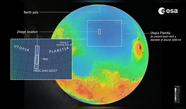 ¿Dónde se encuentra Utopia Planitia en Marte? Foto: ESA/NASA