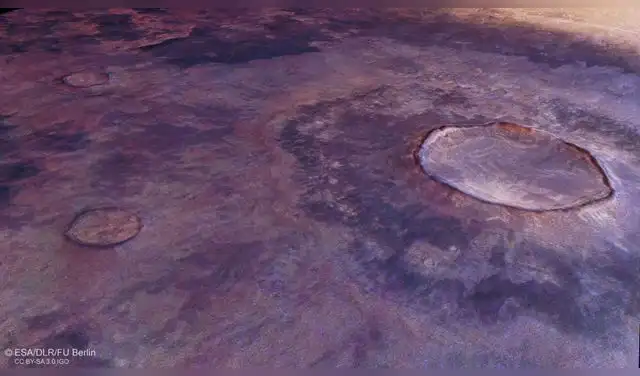 Vista aérea de ceniza oscura en Utopia Planitia. Foto: ESA/NASA