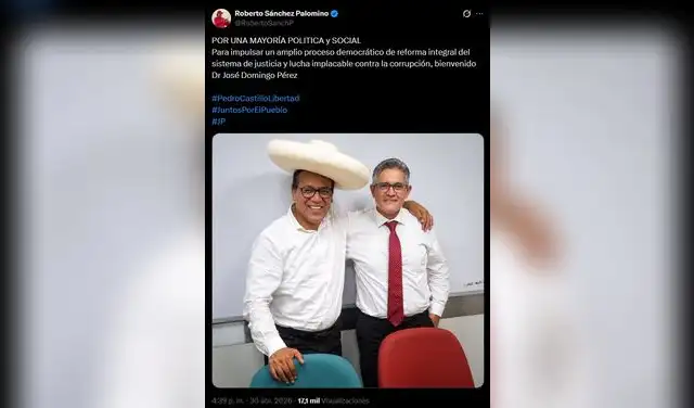 Publicación de Roberto Sánchez en X