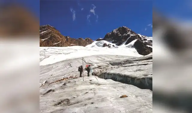 Evaluación en campo del glaciar Yanamarey.