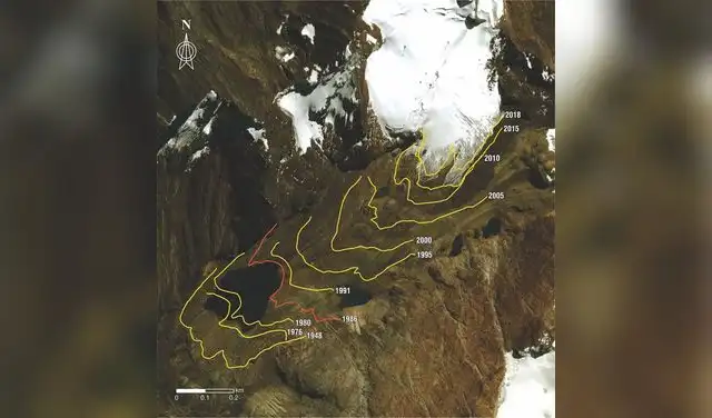 El glaciar Yanamarey perdió más del 80% de su superficie.