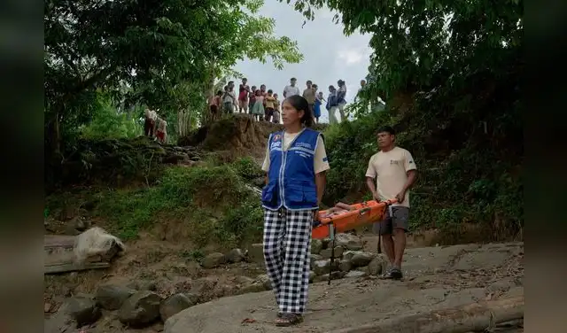 Simulacro de emergencia en la comunidad awajún Nuevo Salem