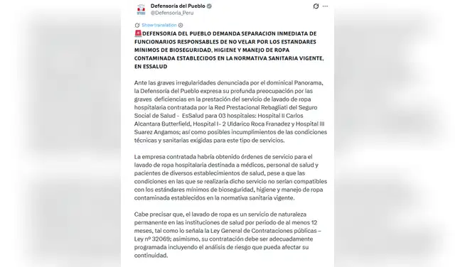EsSalud, lavandería clandestina de EsSalud EsSalud, lavandería clandestina de EsSalud