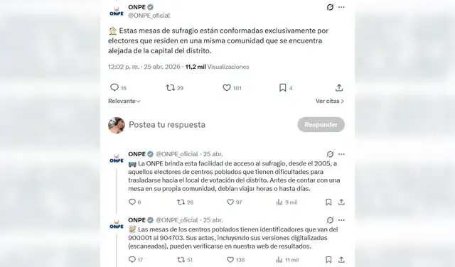 Respuesta oficial de la ONPE. Respuesta oficial de la ONPE.