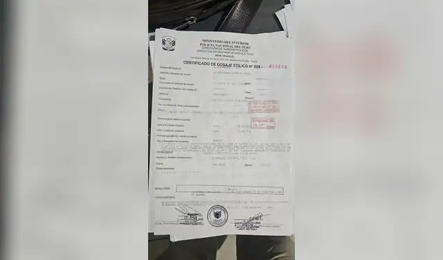 Certificado confirma que conductora estaba ebria