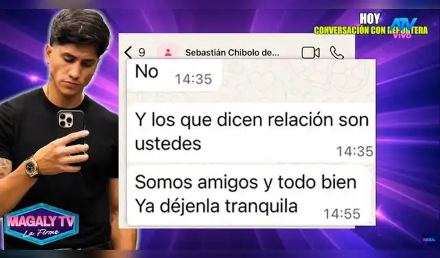 Sebastián Gálvez niega relación con Laura Spoya. Captura: ATV