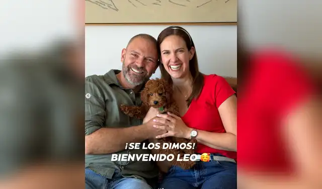 Emilia Drago y su esposo anunciando que adoptaron un cachorro. Foto: Instagram. Emilia Drago y su esposo anunciando que adoptaron un cachorro. Foto: Instagram.