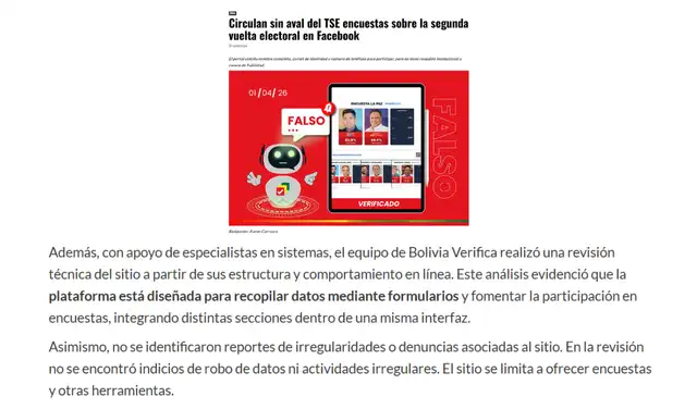Análisis del equipo de Bolivia Verifica. Foto: Bolivia Verifica Análisis del equipo de Bolivia Verifica. Foto: Bolivia Verifica