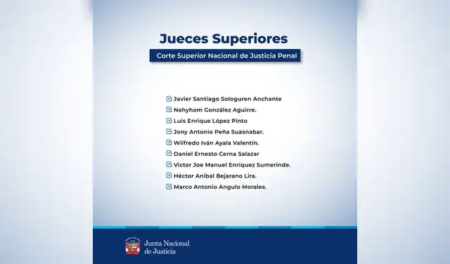 Jueces nombrados por la JNJ