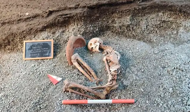 La víctima no logró sobrevivir a la intensa actividad volcánica del monte Vesubio. Foto: Parque Arqueológico de Pompeya La víctima no logró sobrevivir a la intensa actividad volcánica del monte Vesubio. Foto: Parque Arqueológico de Pompeya