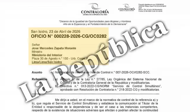 El Mininter dice que el 22 de abril se subsanaron las deficiencias, pero el 23 de abril Contraloría dice otra cosa. Foto: La República El Mininter dice que el 22 de abril se subsanaron las deficiencias, pero el 23 de abril Contraloría dice otra cosa. Foto: La República