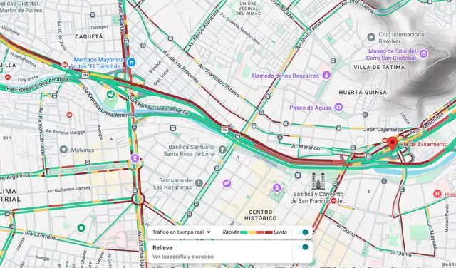 Congestionamiento vehicular Vía Evitamiento, Carretera Central