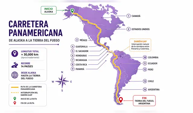 Este ambicioso proyecto de infraestructura atraviesa montañas, desiertos y selvas, uniendo 14 países de América. Este ambicioso proyecto de infraestructura atraviesa montañas, desiertos y selvas, uniendo 14 países de América.