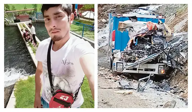 La víctima. Izquierda, Jolvi Rodríguez Calderón, un minero ilegal a quien asesinaron personas con camuflaje y destruyeron a dinamitazos su casa y su camión. La placa de su moto fue hallada en manos del chofer de un oficial EP. Foto: La República  