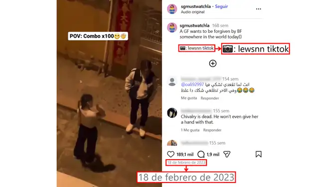 Video publicado por un usuario de Instagram el 18 de febrero de 2023. Foto: Instagram