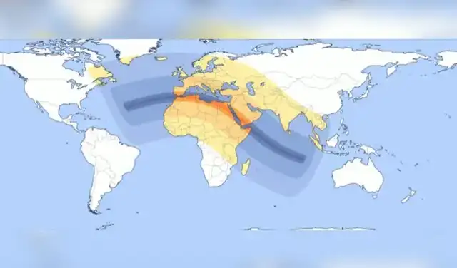 Las zonas más oscuras representan el oscurecimiento del Sol. Foto: Time and Date