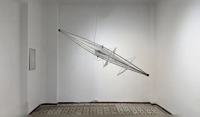 La pieza del artista boliviano Iván Cáceres parece activar una energía suspendida, una forma de tránsito entre materia y memoria. Imagen: Difusión