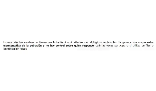 Información respecto a los sondeos establecida en la página web del JNE. Fuente: JNE