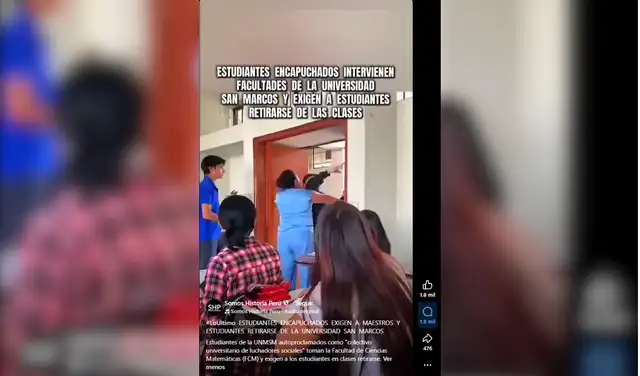 Este video de estudiantes tomando una facultad de la UNMSM no es actual, sino de 2025 en la sede de Chilca