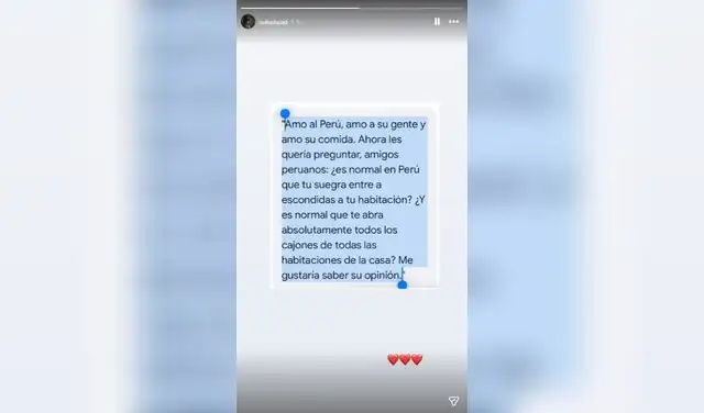 Mensaje de Suhaila Jad en contra de la madre de André Carrillo.