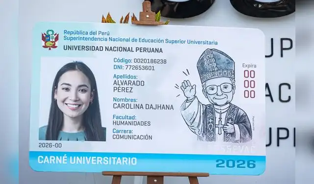 Sunedu presenta el nuevo diseño del carné universitario 2026 dedicado al Papa León XIV