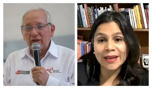 Izquierda. Ex ministro de educación, Óscar Becerra Tresierra. Derecha. Investigadora asociada a GRADE, Carmela Chávez Irigoyen  