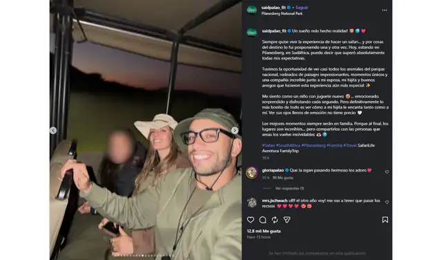 Publicación de Said Palao durante su estadía en Sudáfrica. Foto: Instagram
