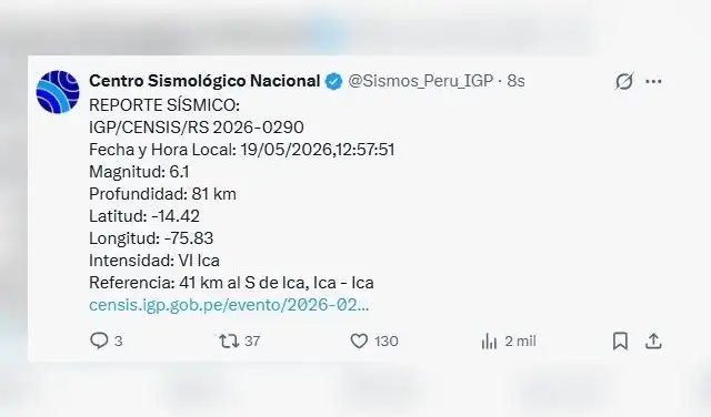 Sismo en Lima.