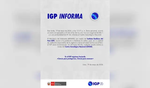 Detalle del sismo en Ica
