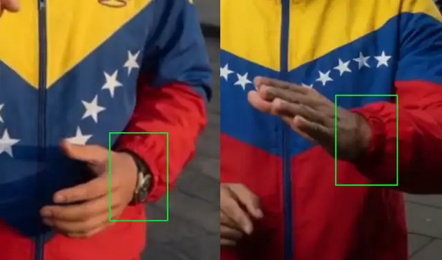 Reloj que aparece y desaparece de la muñeca del hombre. Foto: Facebook Reloj que aparece y desaparece de la muñeca del hombre. Foto: Facebook