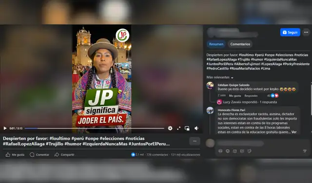 Video de mujer de Puno que señala que no apoyará la candidatura de Roberto Sánchez no es real: fue generado con IA