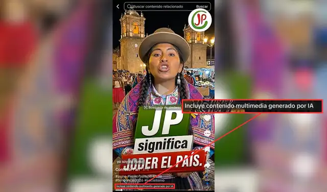 El video de mejor calidad y más antiguo detectado por Verificador de La República fue publicado en TikTok, donde incluye una etiqueta que advierte que se trata de contenido generado con IA.