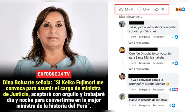 Cifras del post con más en Facebook.