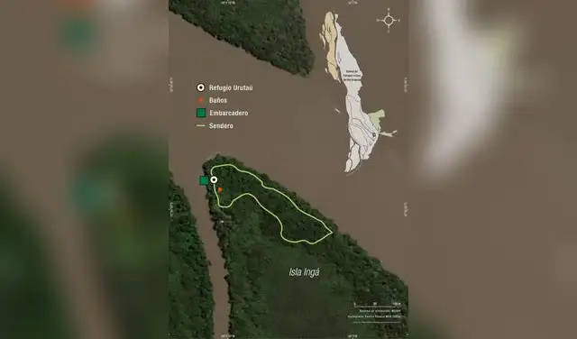El mapa de la isla Ingá. Foto: Ambá El mapa de la isla Ingá. Foto: Ambá