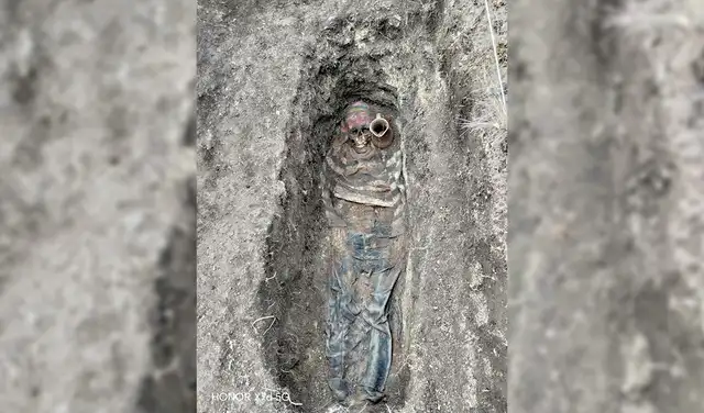 Los restos de Francisco Ticlla Figueroa fueron hallados en una fosa clandestina en el cerro Ventanayuq Orqo, donde su familia lo enterró en 1984 por temor a represalias durante el periodo de violencia. | Foto: Ministerio Público