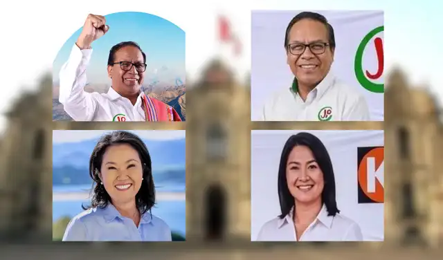 Los rostros de Keiko Fujimori y Roberto Sánchez no coinciden con los que se observan en los supuestos carteles.