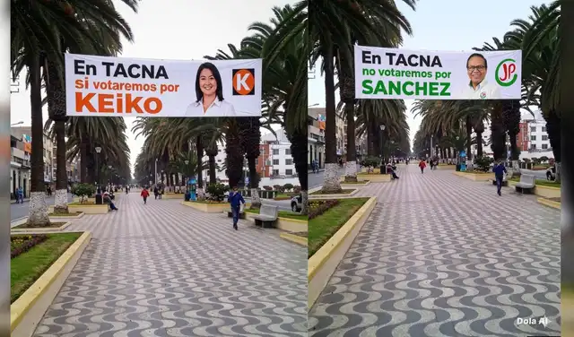 Publicaciones falsas difunden supuestos carteles en Tacna a favor de Keiko Fujimori y en contra de Roberto Sánchez