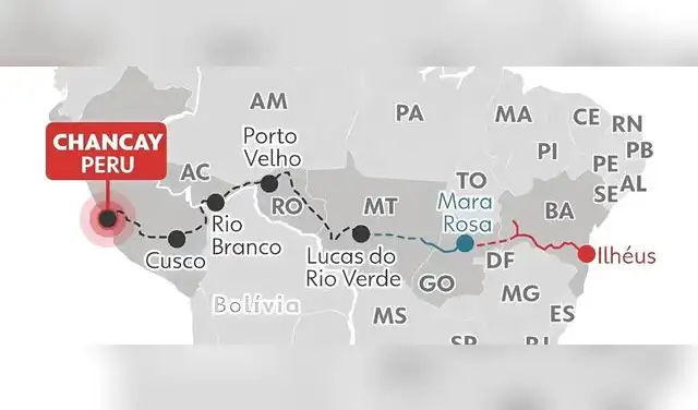 El megaproyecto bioceánico facilitaría el transporte de carga desde Brasil hacia el Pacífico, con destino a Asia y viceversa. Foto: Logística360 El megaproyecto bioceánico facilitaría el transporte de carga desde Brasil hacia el Pacífico, con destino a Asia y viceversa. Foto: Logística360
