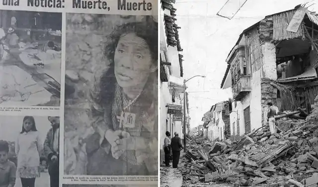 Titulares de la época y el catatrófico estado de las calles demuestran la intensidad del movimiento telúrico en Huaraz.