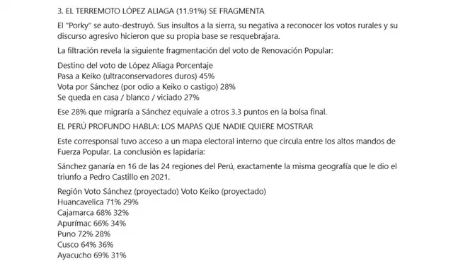 Narrativa asociada a la encuesta viralizada (3). Foto: Facebook