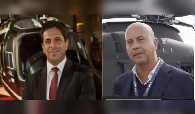 Fabrizio Romano y Cesare Caccia estuvieron en el FIDAE de Chile con el empresario peruano Diego Alfaro Di Natale.