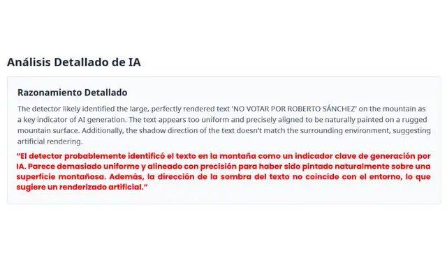 Análisis de las imágenes con TruthScan. Foto: TruthScan