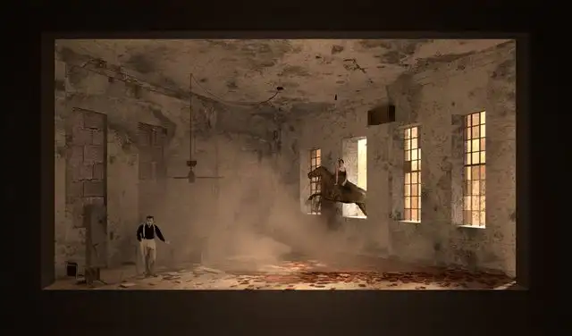 "La púrpura de la rosa". Escenografía de Lorenzo Albani. Imagen: Difusión.  