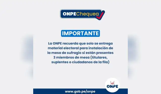 ONPE aclara criterios para entrega de material electoral ONPE aclara criterios para entrega de material electoral